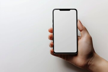 Hand Holding Smartphone Mockup Isolated created with Generative AI