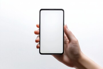 Hand Holding Smartphone Mockup Isolated created with Generative AI