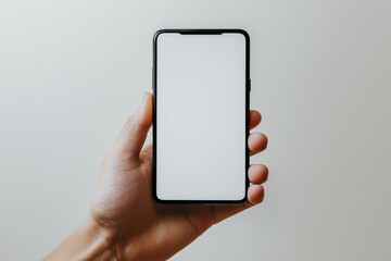 Hand Holding Smartphone Mockup Isolated created with Generative AI