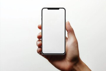Hand Holding Smartphone Mockup Isolated created with Generative AI