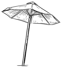 Sticker - beach umbrella handdrawn illustration