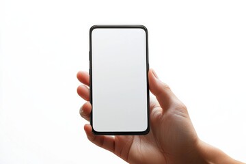 Hand Holding Smartphone Mockup Isolated created with Generative AI