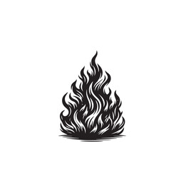 Fire flame silhouette. Fire flame vector design isolated on white background. Fire flame icon, logo.