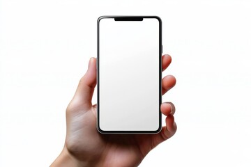 Hand Holding Smartphone Mockup Isolated created with Generative AI