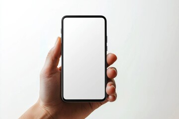 Hand Holding Smartphone Mockup Isolated created with Generative AI
