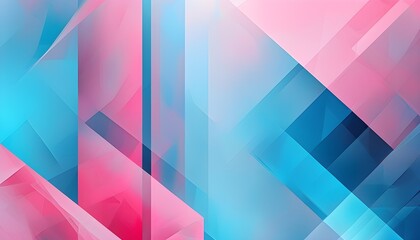 Wall Mural - Futuristic ethereal backdrop featuring an abstract geometric pattern in pink and blue hues