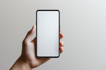 Hand Holding Smartphone Mockup Isolated created with Generative AI