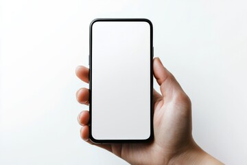 Hand Holding Smartphone Mockup Isolated created with Generative AI