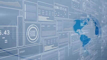 Poster - Animation of diagrams and globe over data processing