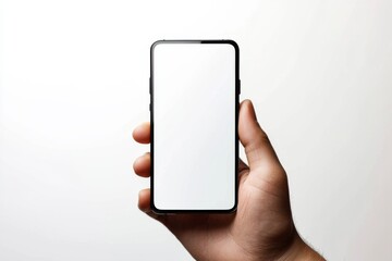Hand Holding Smartphone Mockup Isolated created with Generative AI
