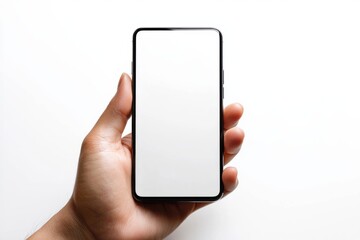 Hand Holding Smartphone Mockup Isolated created with Generative AI