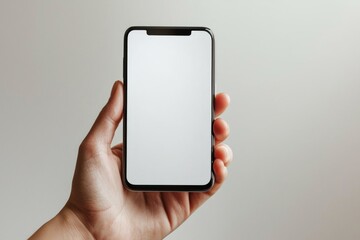 Hand Holding Smartphone Mockup Isolated created with Generative AI