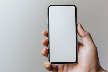 Hand Holding Smartphone Mockup Isolated created with Generative AI
