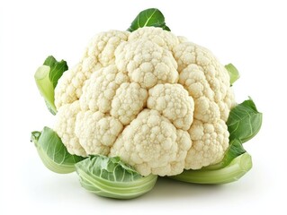 A fresh Cauliflower isolated white background. Generative AI