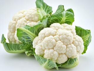 A fresh Cauliflower isolated white background. Generative AI