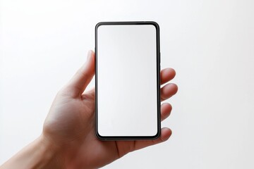 Hand Holding Smartphone Mockup Isolated created with Generative AI