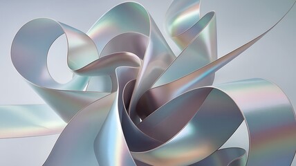 Abstract glass shape on light background, 3d render