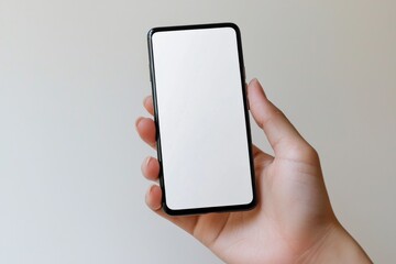 Hand Holding Smartphone Mockup Isolated created with Generative AI