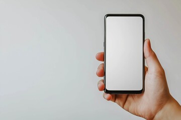Hand Holding Smartphone Mockup Isolated created with Generative AI