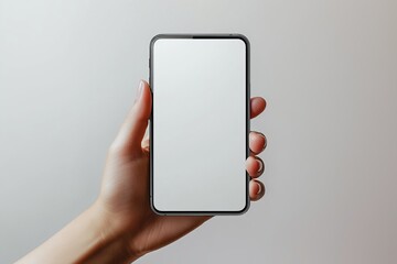 Hand Holding Smartphone Mockup Isolated created with Generative AI