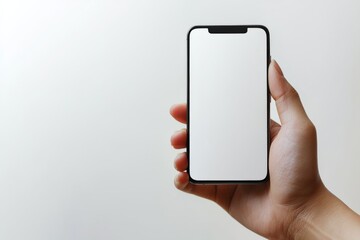 Hand Holding Smartphone Mockup Isolated created with Generative AI
