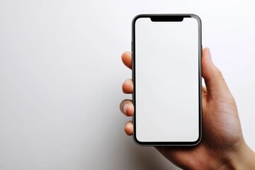 Hand Holding Smartphone Mockup Isolated created with Generative AI