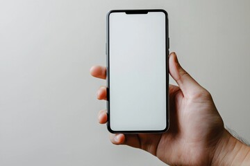 Hand Holding Smartphone Mockup Isolated created with Generative AI