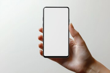 Hand Holding Smartphone Mockup Isolated created with Generative AI