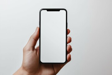 Hand Holding Smartphone Mockup Isolated created with Generative AI