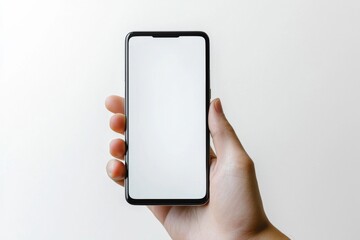 Hand Holding Smartphone Mockup Isolated created with Generative AI