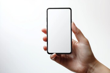 Hand Holding Smartphone Mockup Isolated created with Generative AI
