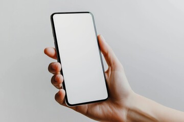 Hand Holding Smartphone Mockup Isolated created with Generative AI