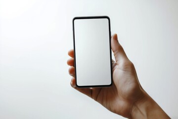 Hand Holding Smartphone Mockup Isolated created with Generative AI