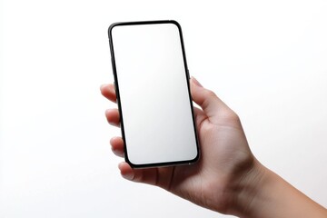 Hand Holding Smartphone Mockup Isolated created with Generative AI