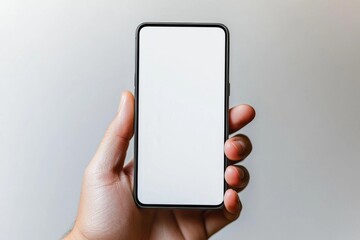 Hand Holding Smartphone Mockup Isolated created with Generative AI