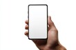 © dendyh7 - Hand Holding Smartphone Mockup Isolated created with Generative AI