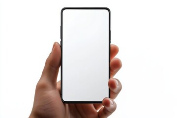 Hand Holding Smartphone Mockup Isolated created with Generative AI