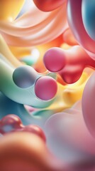 Canvas Print - Colorful abstract liquid shapes flowing in harmony