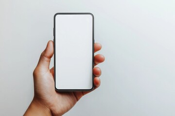 Hand Holding Smartphone Mockup Isolated created with Generative AI