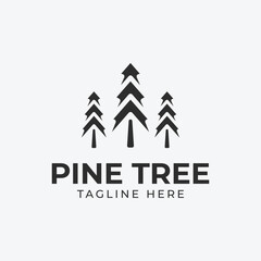 Wall Mural - minimalist pine tree logo illustration design.