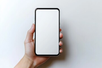 Hand Holding Smartphone Mockup Isolated created with Generative AI