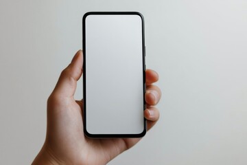 Hand Holding Smartphone Mockup Isolated created with Generative AI
