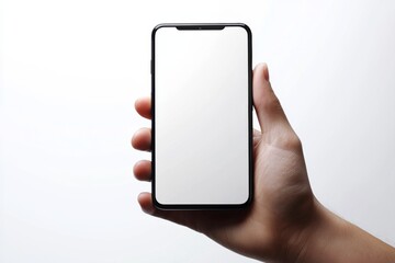 Hand Holding Smartphone Mockup Isolated created with Generative AI