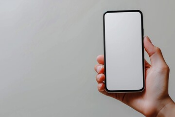 Hand Holding Smartphone Mockup Isolated created with Generative AI