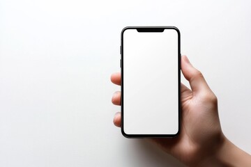 Hand Holding Smartphone Mockup Isolated created with Generative AI