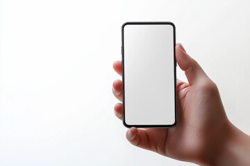 Hand Holding Smartphone Mockup Isolated created with Generative AI