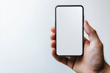 Hand Holding Smartphone Mockup Isolated created with Generative AI