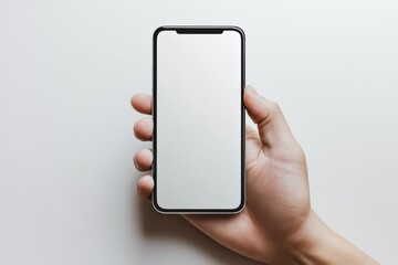 Hand Holding Smartphone Mockup Isolated created with Generative AI