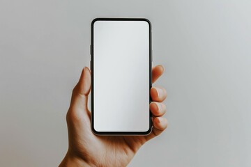 Hand Holding Smartphone Mockup Isolated created with Generative AI