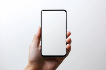 Hand Holding Smartphone Mockup Isolated created with Generative AI